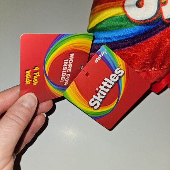 NEW Skittles Plush Candy Toy 13" Wide Includes 4 Mini Plush Pillow Decor - Picture 4 of 10